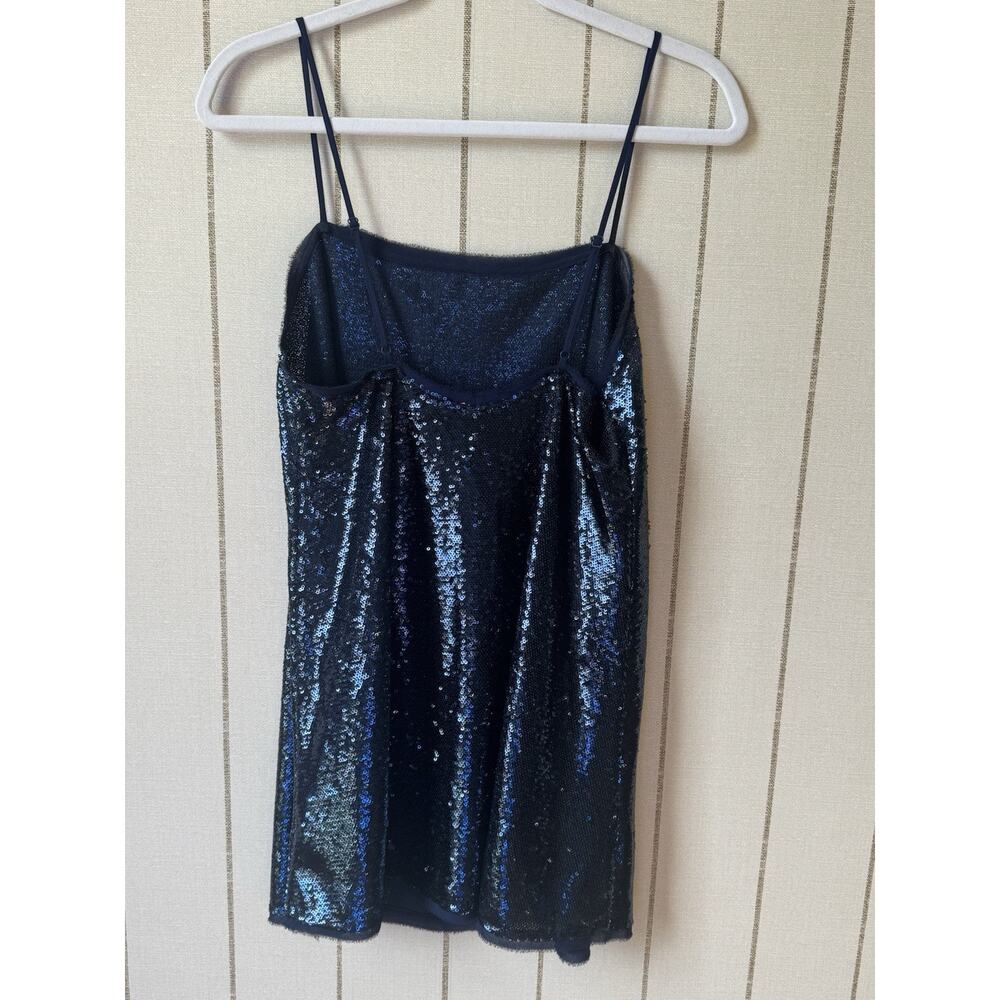 Intimately Free People Time Shine Sequin Mini Slip Dress Navy Blue Small Homco - Picture 3 of 9